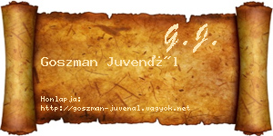 Goszman Juvenál névjegykártya